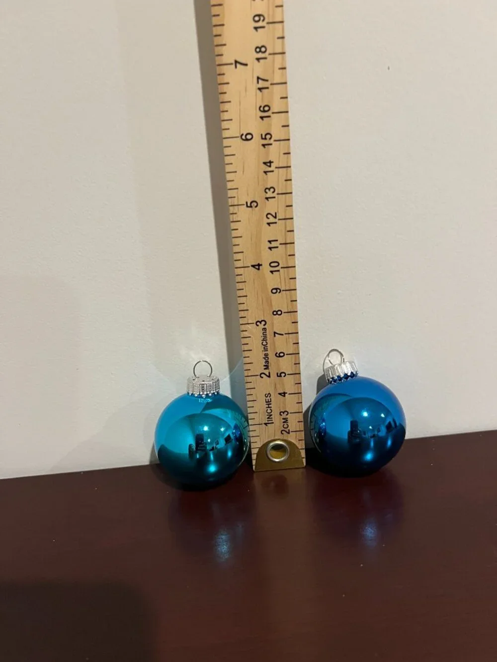 Christmas Shoppe Blue Glass Ball Ornaments Set of 10